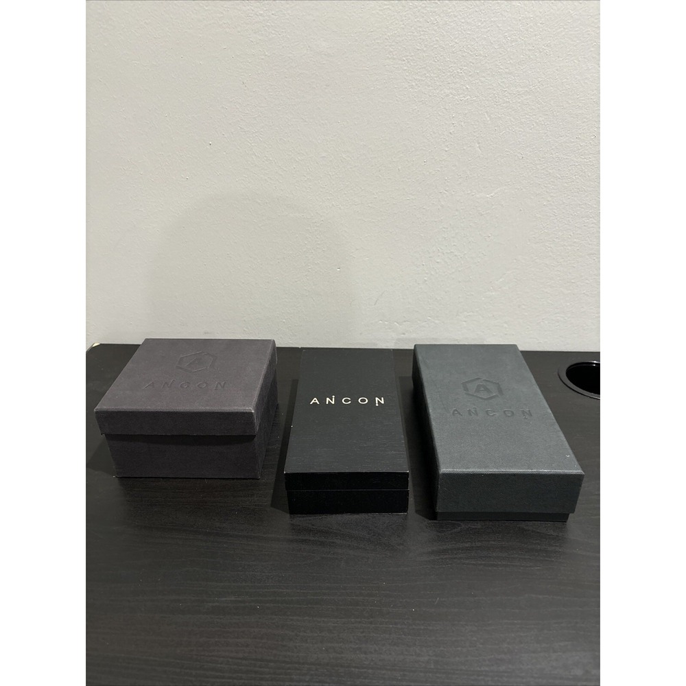 Vintage ANCON 3x Black empty watch box only (no watch) with manuals *READ*